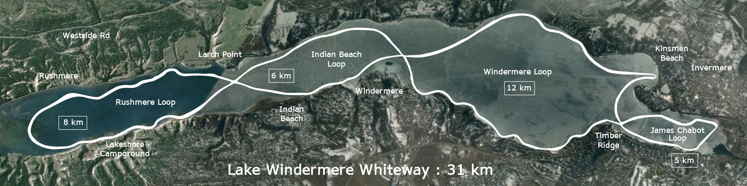 Lake Windermere Whiteway - map